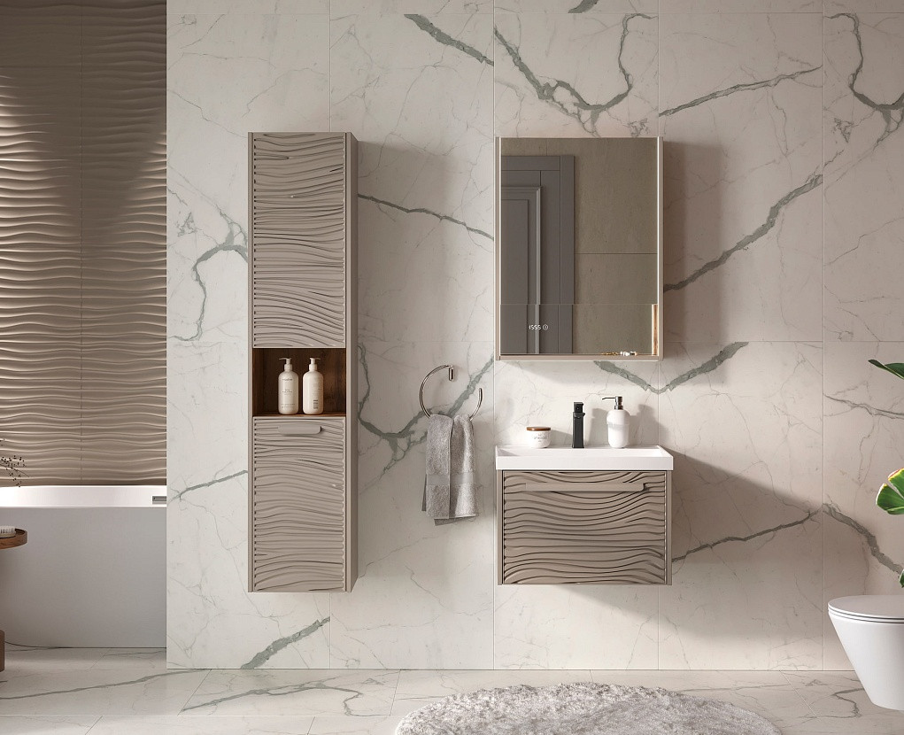 Тумба с умывальником EQUIL Gleam 60.1Y / tpGLEAM60.1Y-25 + Volna Prime 60 (подвесная) — фото 2