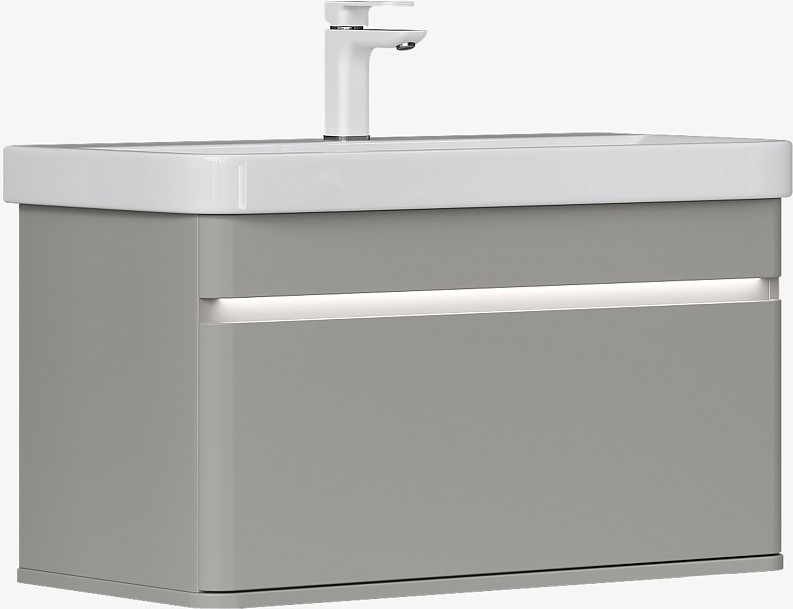 Тумба с умывальником EQUIL Elegante 80.1Y + Volna Найс 80 (амарок/белый)