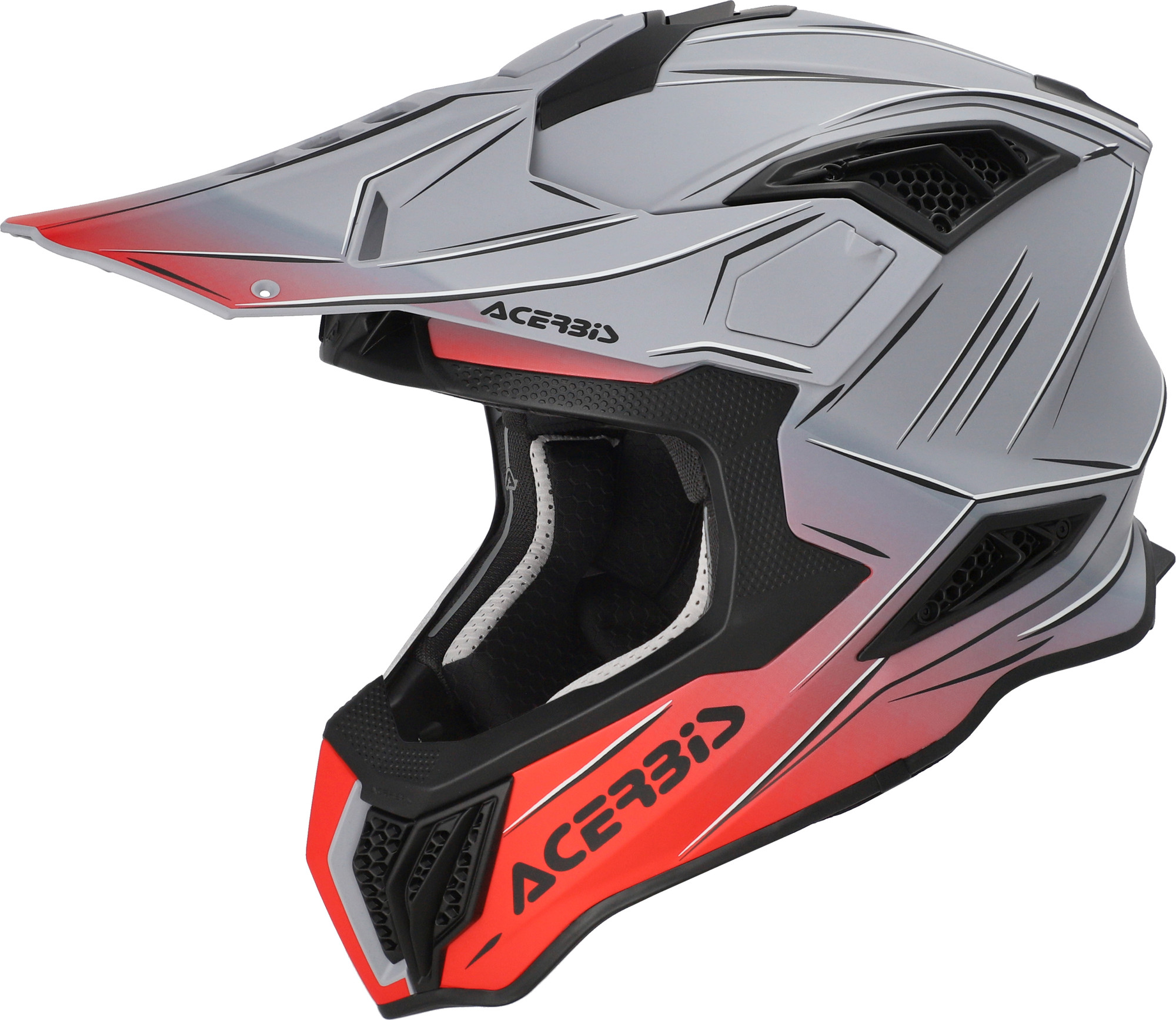 Мотошлем Acerbis Airstrike-X 0026905.295.066 (L, серый/красный)