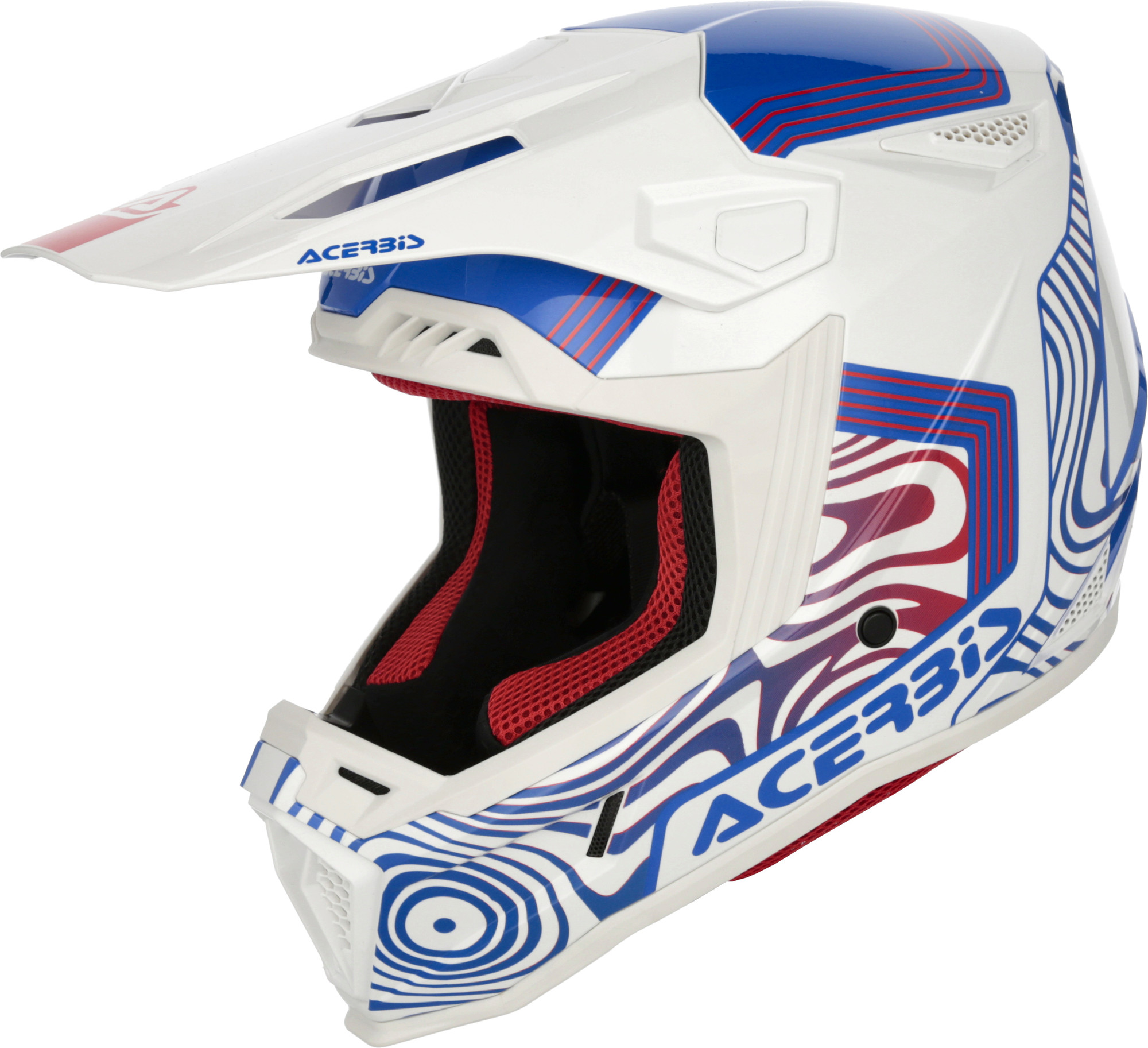 Мотошлем Acerbis Whoops Graphic 0026829.034.062 (S, белый/синий/красный)