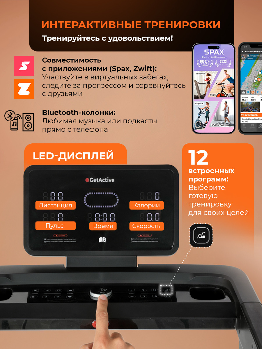 Электрическая беговая дорожка GetActive Run PRO GTS9 — фото 6