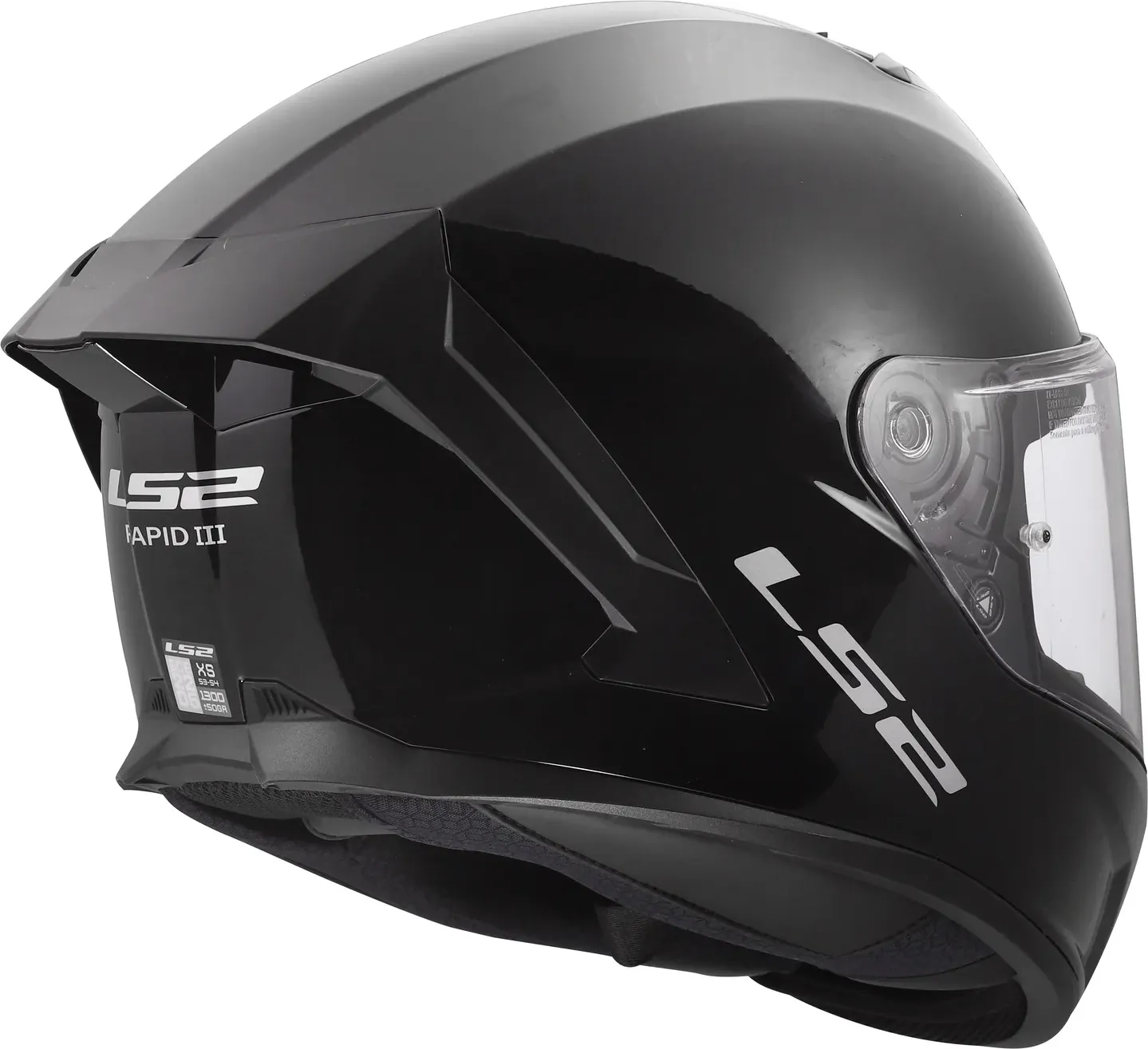 Мотошлем LS2 FF820 Rapid III Solid (3XL, черный глянцевый) — фото 5
