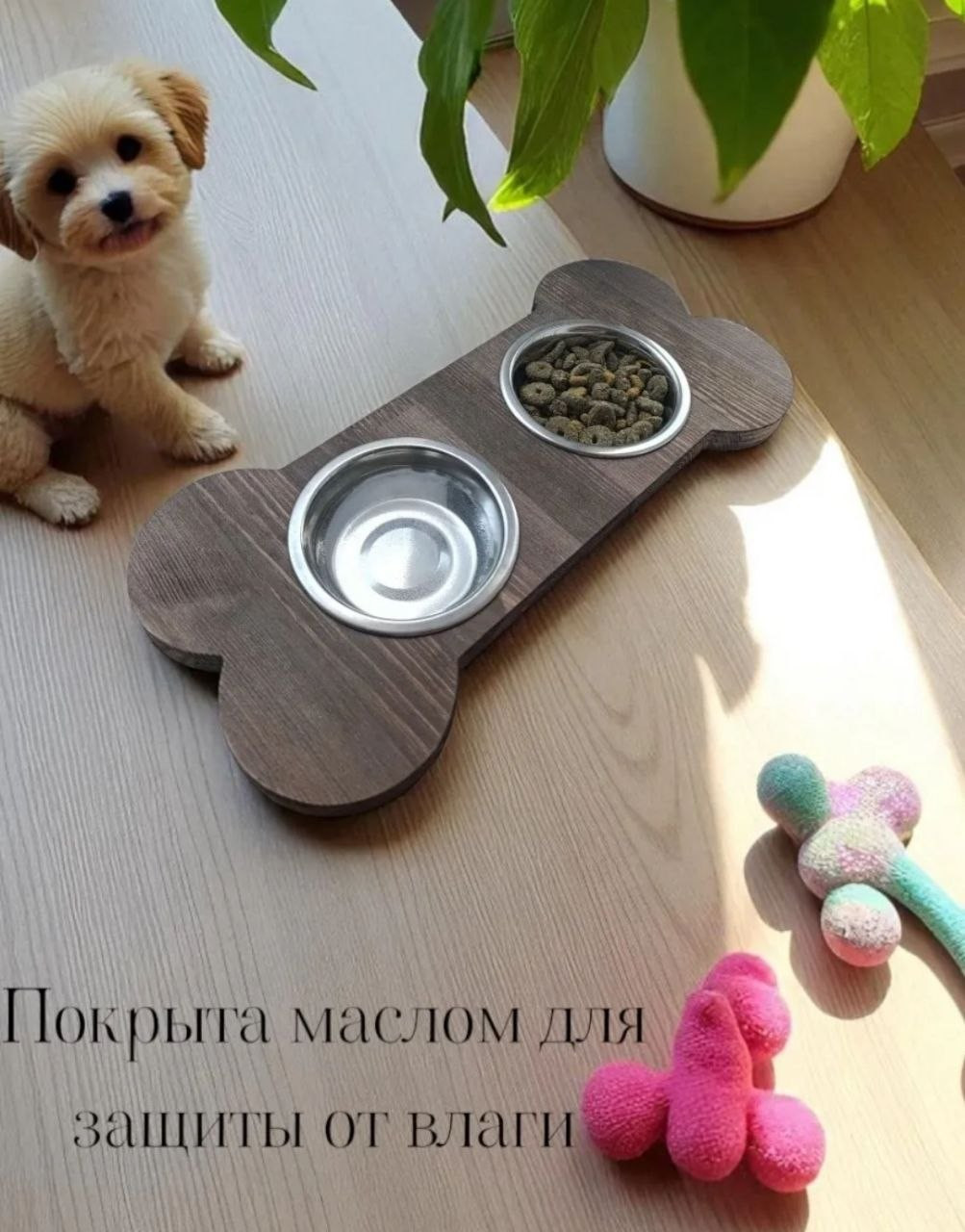 Набор мисок для животных KraftHouse 37x17.5x4см на подставке / 2044891055167 — фото 3