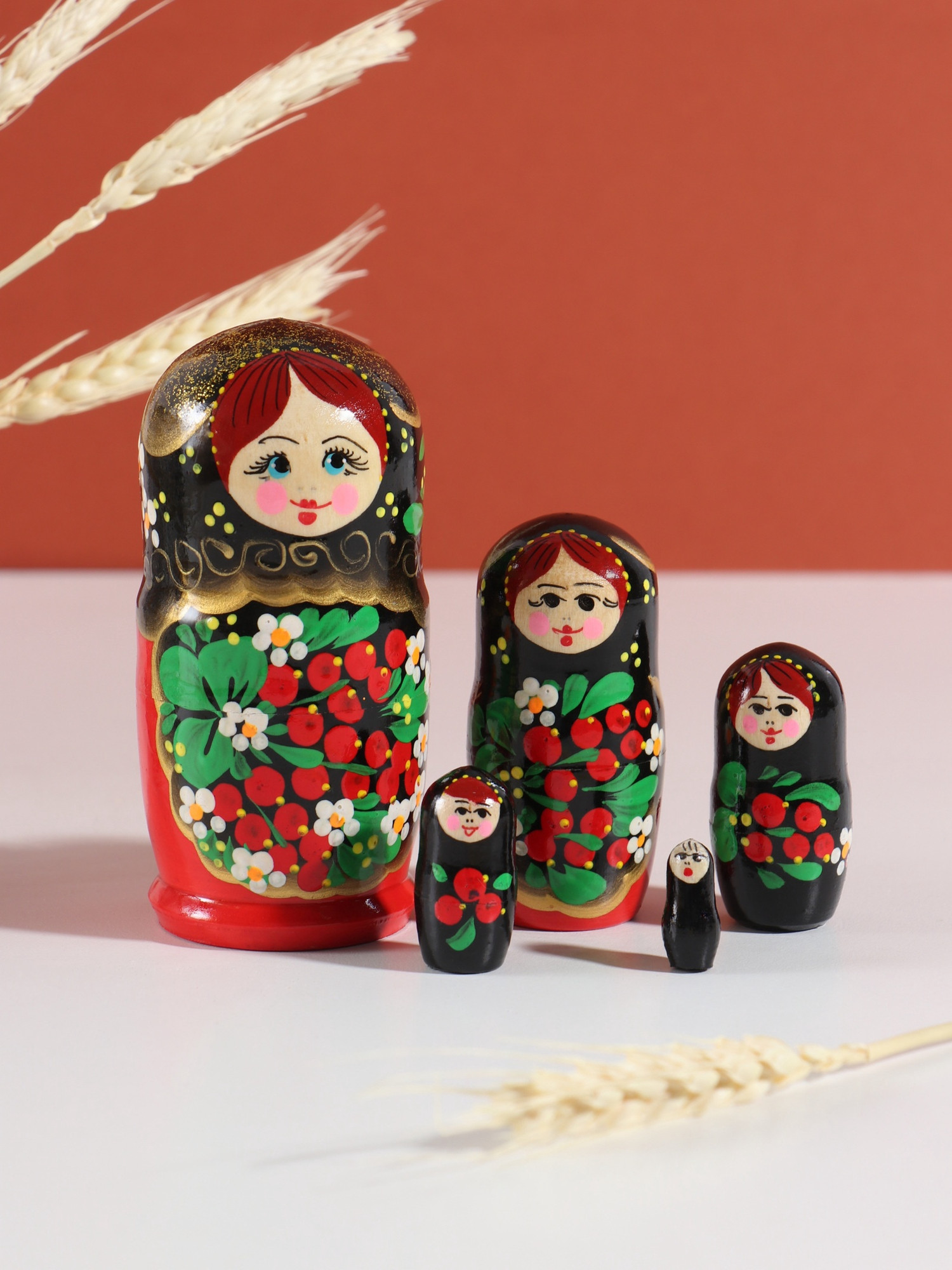 Матрешка сувенирная Sima-Land Матрешка Хохлома / 10886719 — фото 4