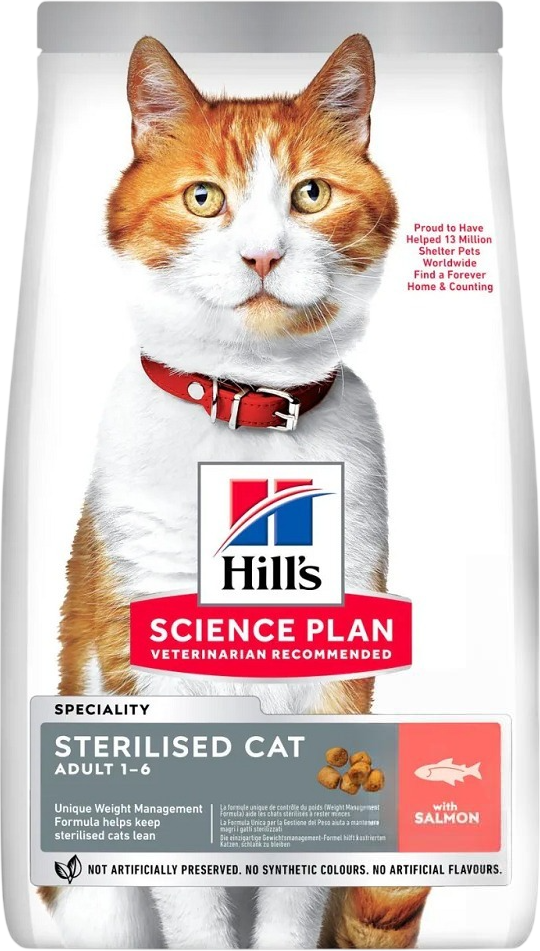 Сухой корм для кошек Hill's Для стерилизованных до 7 лет лосось / 608884 (3кг)