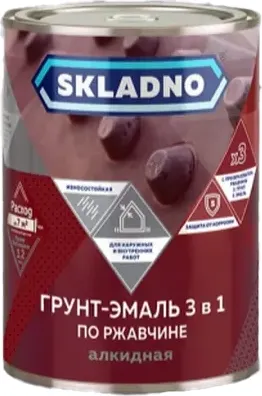Грунт-эмаль Skladno 3 в 1 (800г, красный)