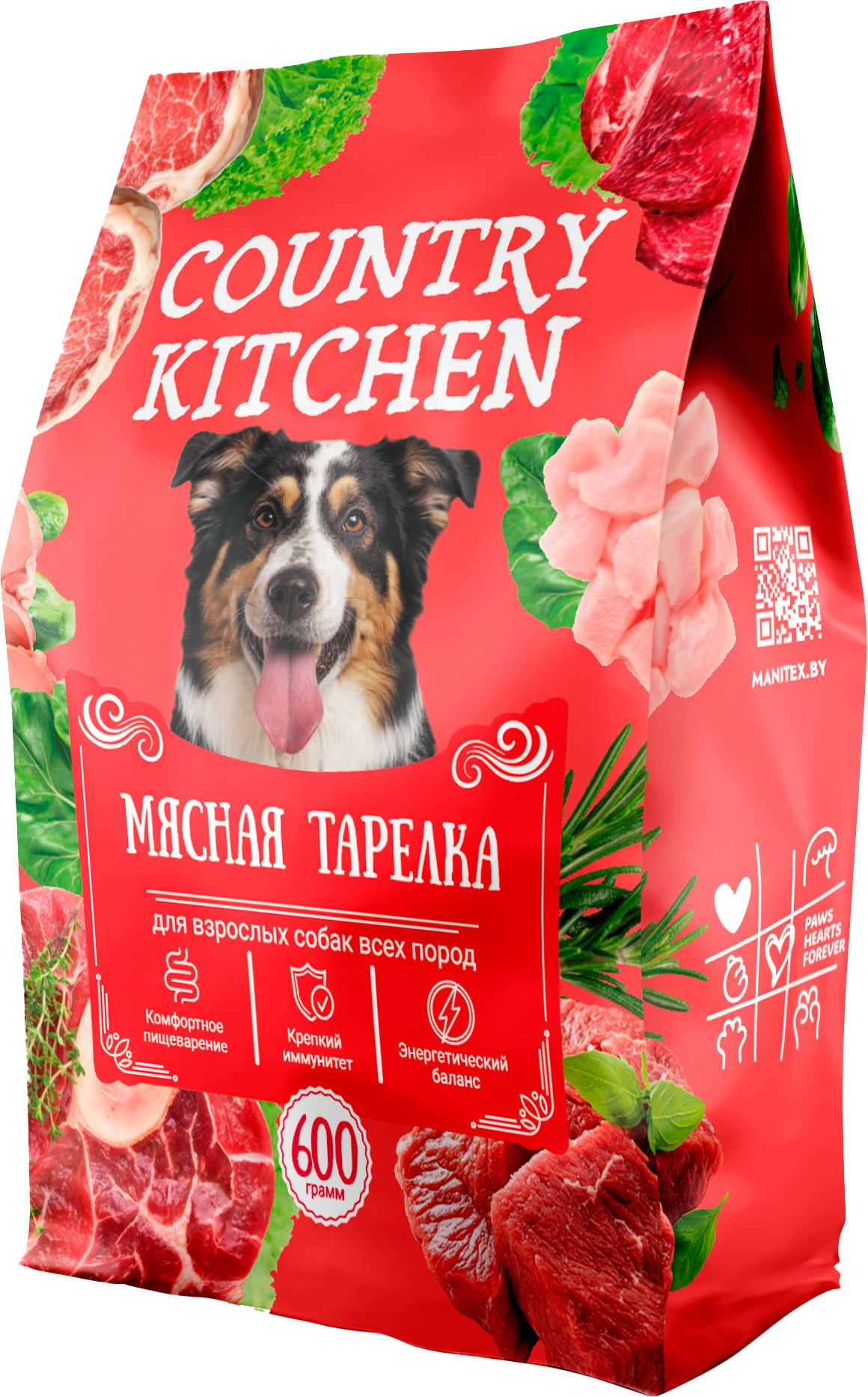 Сухой корм для собак Manitex Country Kitchen Для всех пород Мясная тарелка (600г)