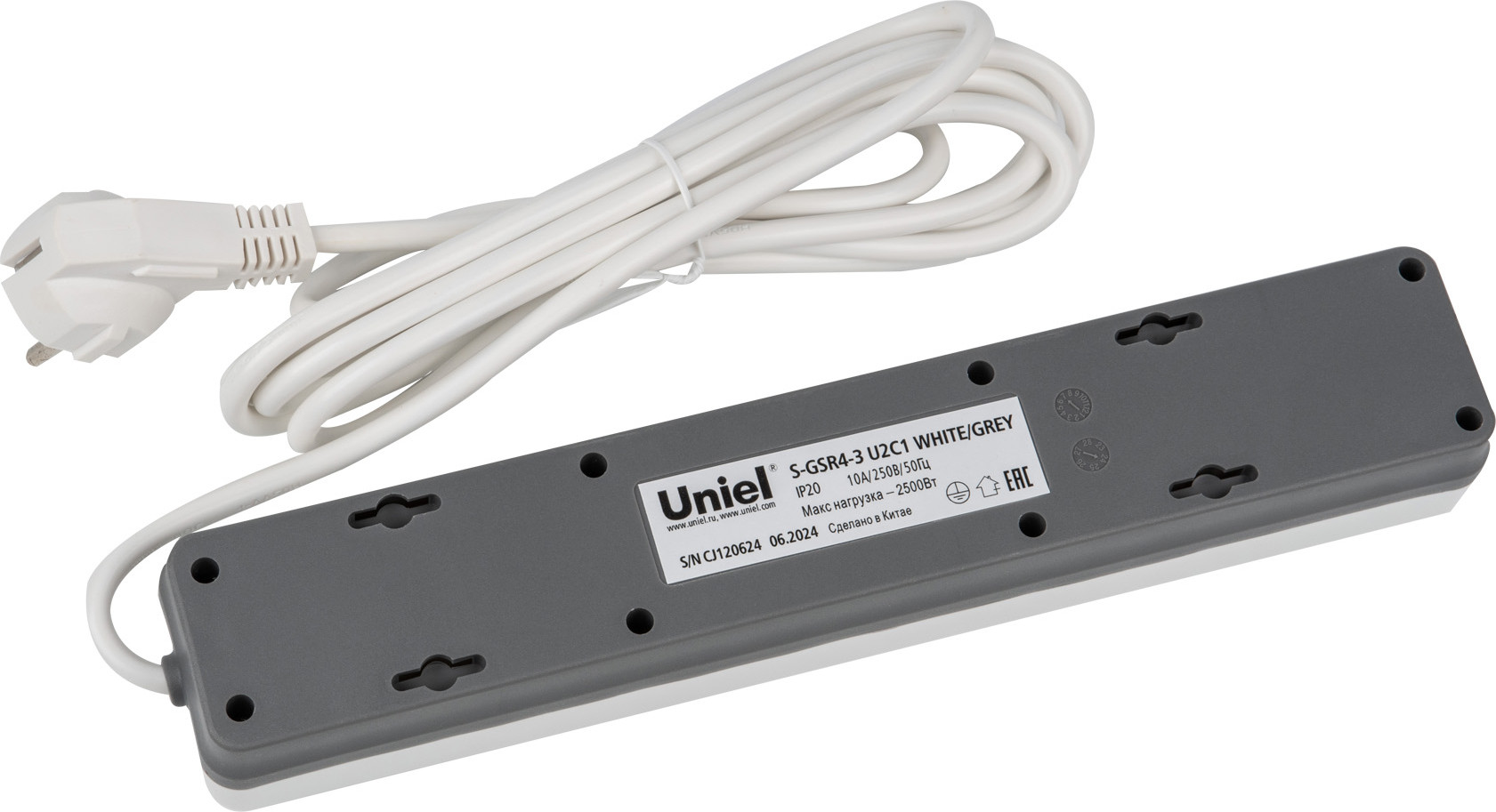 Сетевой фильтр Uniel S-GSR4-3 U2C1 / UL-00012108 — фото 2