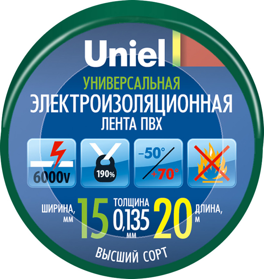 Изолента Uniel UIT-135P 20/15/01 / 04486