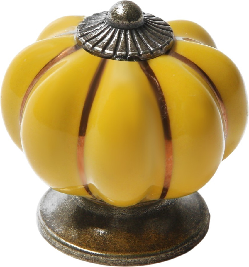 Ручка для мебели Tundra Peony Ceramics 001 / 2768101 (желтый)