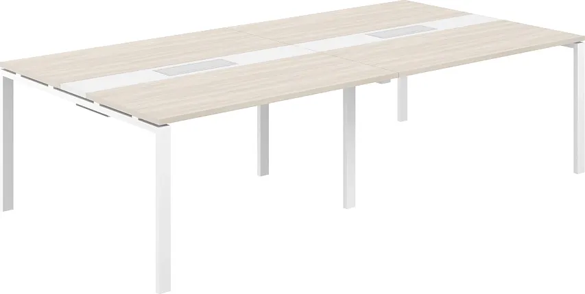 Стол для переговоров Norden 280x143.8x75 / SG.285.OL.63.WH.WH (белый/дуб светлый)