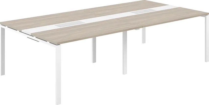 Стол для переговоров Norden 280x143.8x75 / SG.285.OD.63.WH.WH (белый/дуб темный)