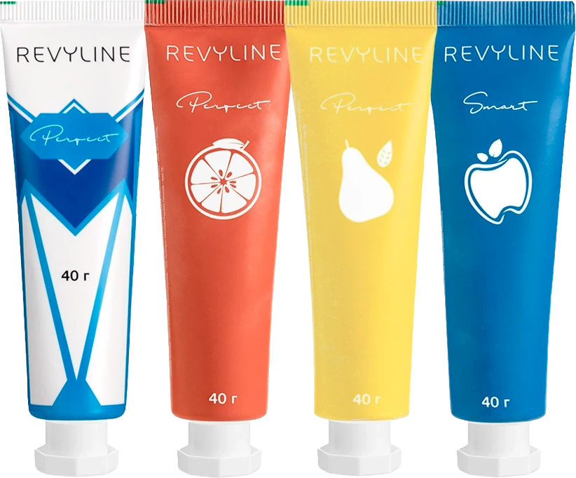 Набор зубных паст Revyline Perfect Сгущенное молоко/Груша/Грейпфрут/Smart / 9310 (4х40г)