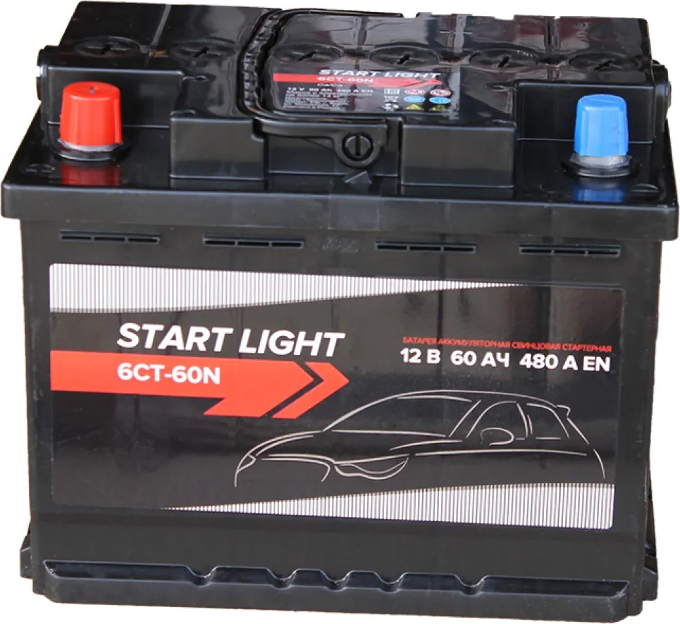 Автомобильный аккумулятор Курский Аккумулятор Start Light 6СТ-60 N рус прямая 1 L 480 А / СЗ00453 (60 А/ч) — фото 2