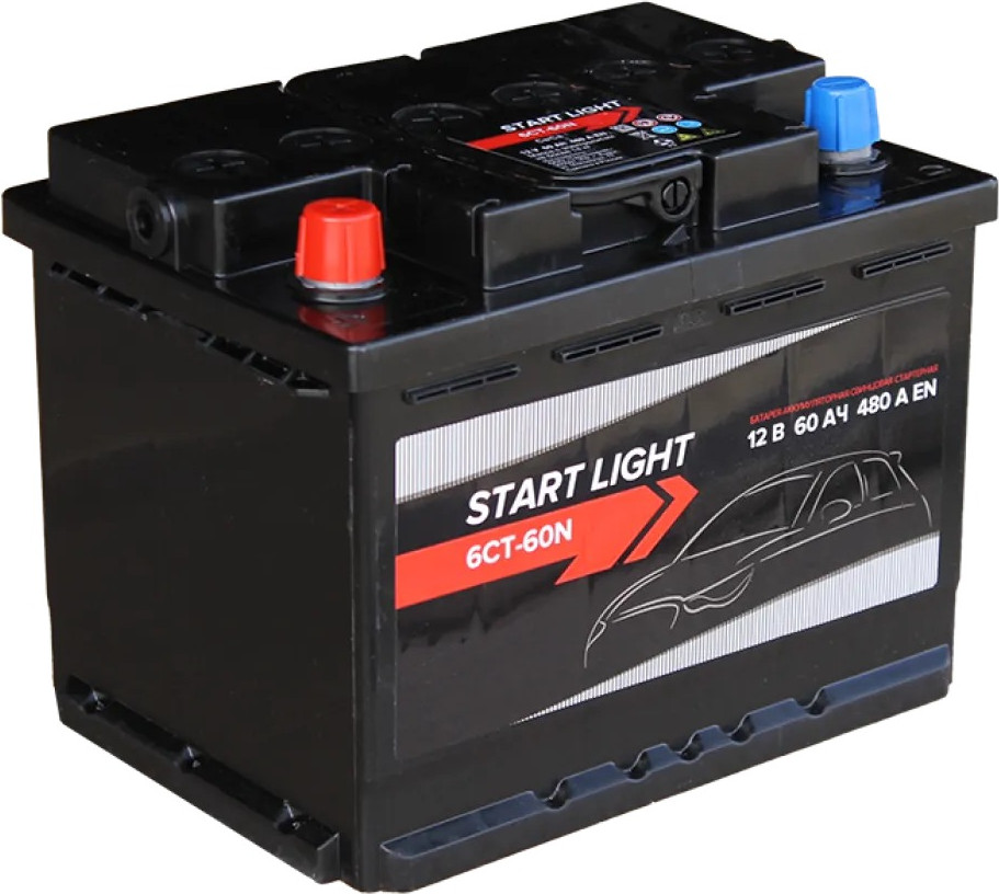 Автомобильный аккумулятор Курский Аккумулятор Start Light 6СТ-60 N рус прямая 1 L 480 А / СЗ00453 (60 А/ч)