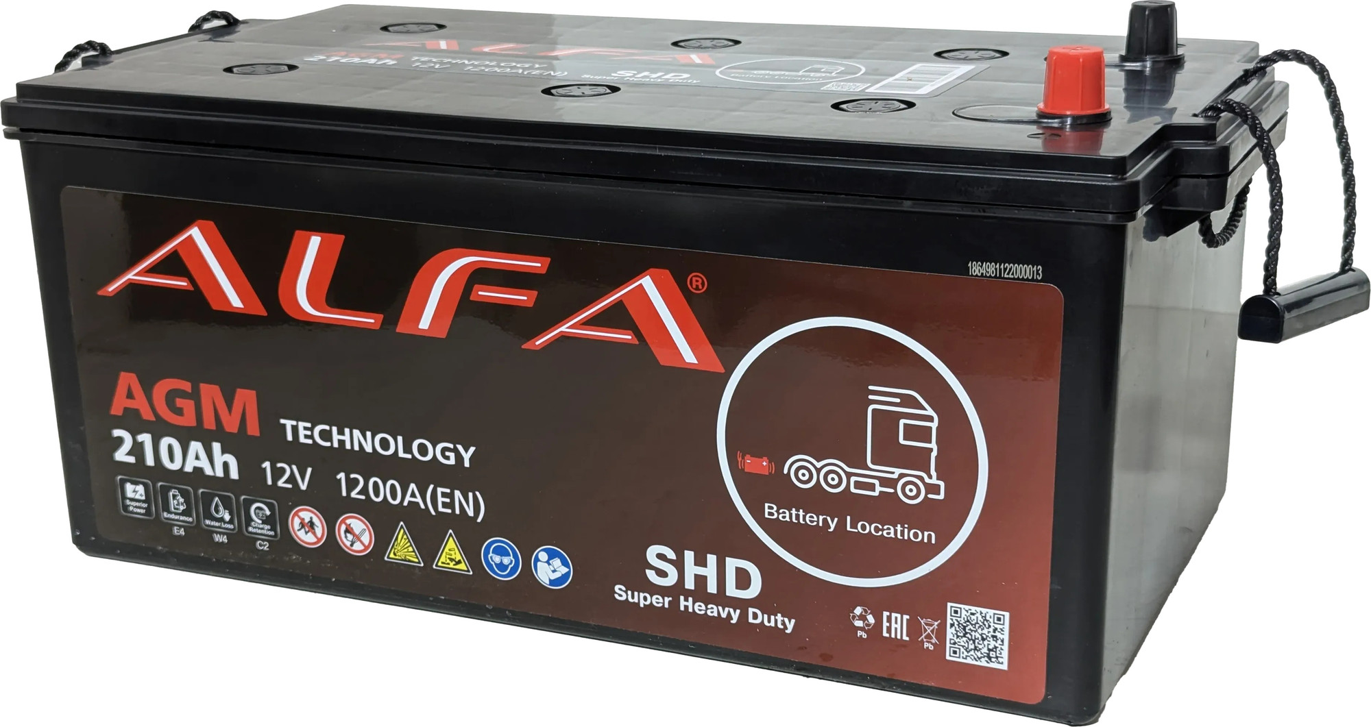 Автомобильный аккумулятор ALFA battery AGM Евро 1200A / LDC12-220 (210 А/ч) — фото 3