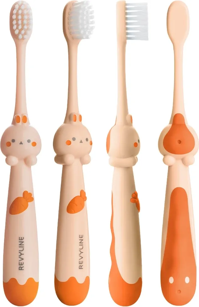 Набор зубных щеток Revyline Bunny Duo Kids 3+ / 9226 (розовый/оранжевый) — фото 3