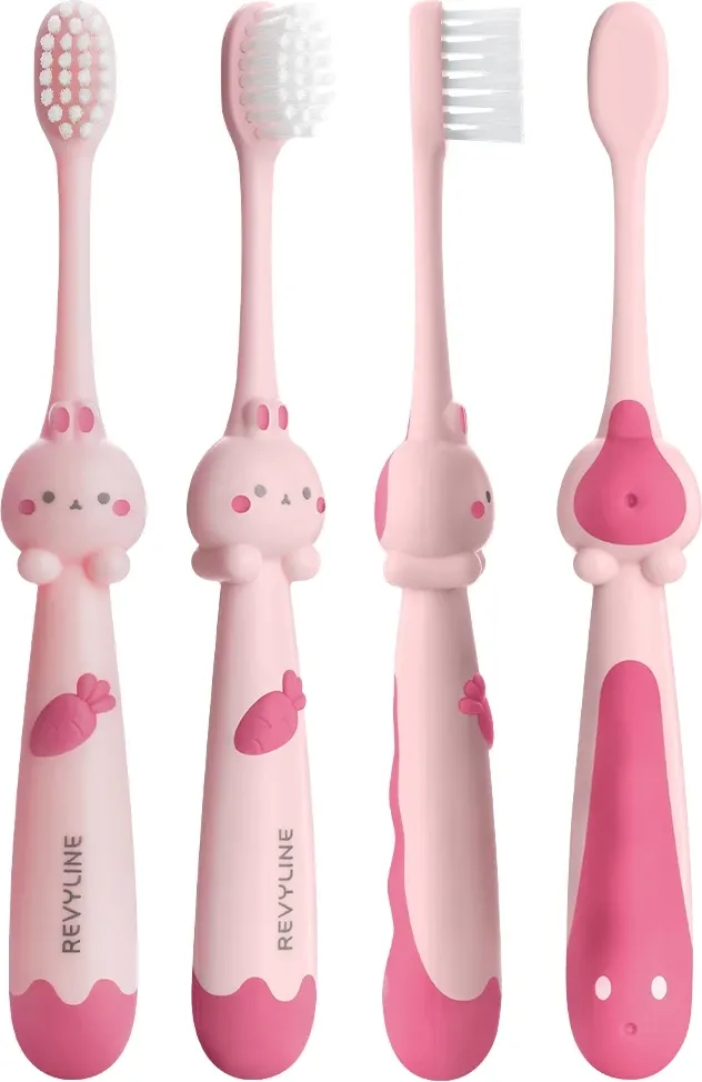 Набор зубных щеток Revyline Bunny Duo Kids 3+ / 9226 (розовый/оранжевый) — фото 2
