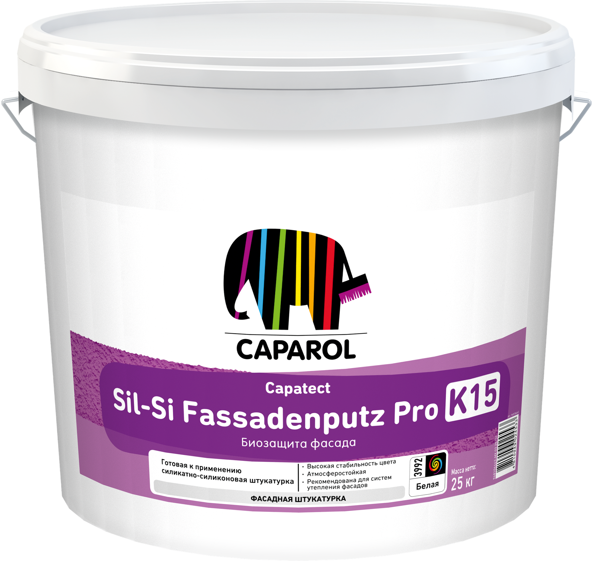 Штукатурка готовая декоративная Caparol Capatect Sil-Si Fassadenputz Pro K15 База1 (25кг)