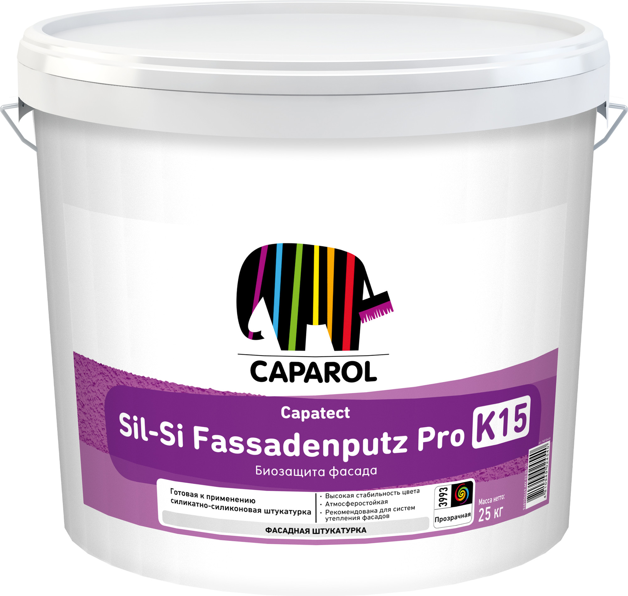 Штукатурка готовая декоративная Caparol Capatect Sil-Si Fassadenputz Pro K15 База3 (25кг)