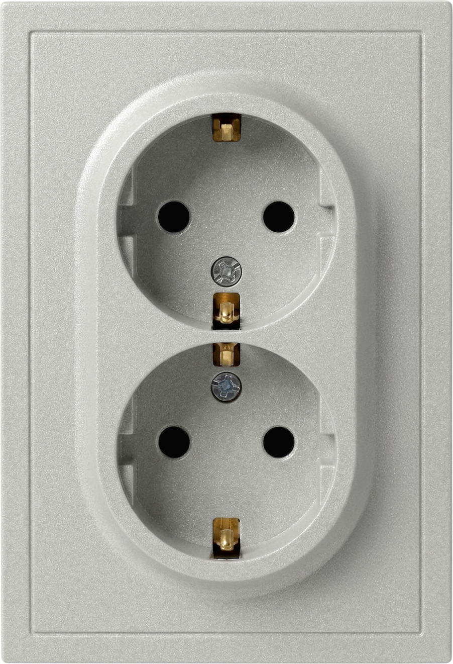 Розетка ЭРА Galaxy 15-2104-03 2X2P+E Schuko 16А-250В IP20 / Б0070681 (алюминий)
