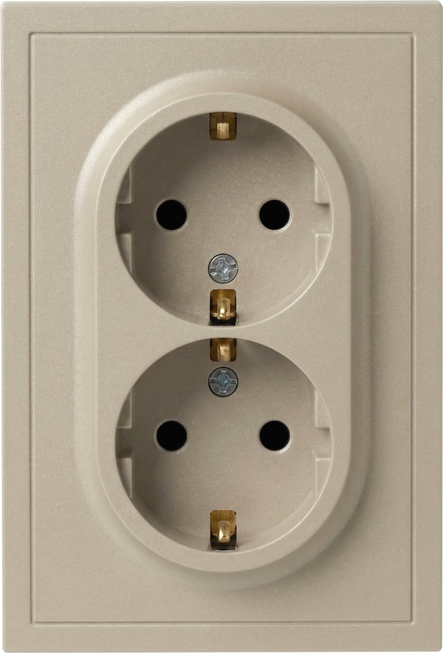 Розетка ЭРА Galaxy 15-2104-04 2X2P+E Schuko 16А-250В IP20 / Б0070684 (шампань)