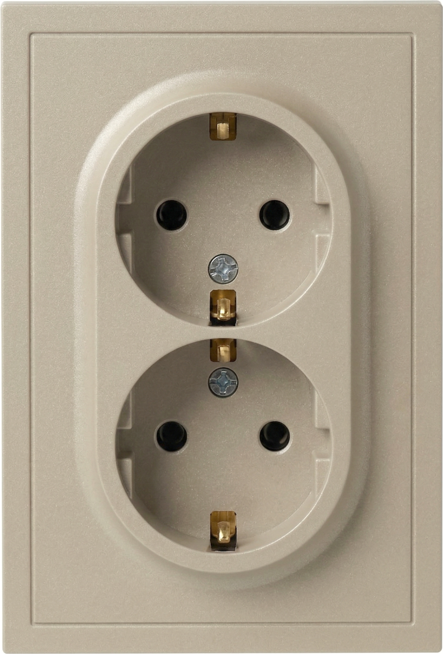 Розетка ЭРА Galaxy 15-2105-04 2X2P+E Schuko IP20 16А-250В / Б0070703 (шампань)