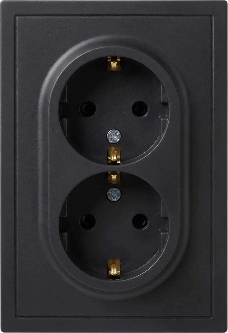 Розетка ЭРА Galaxy 15-2105-05 2X2P+E Schuko IP20 16А-250В / Б0070705 (антрацит)