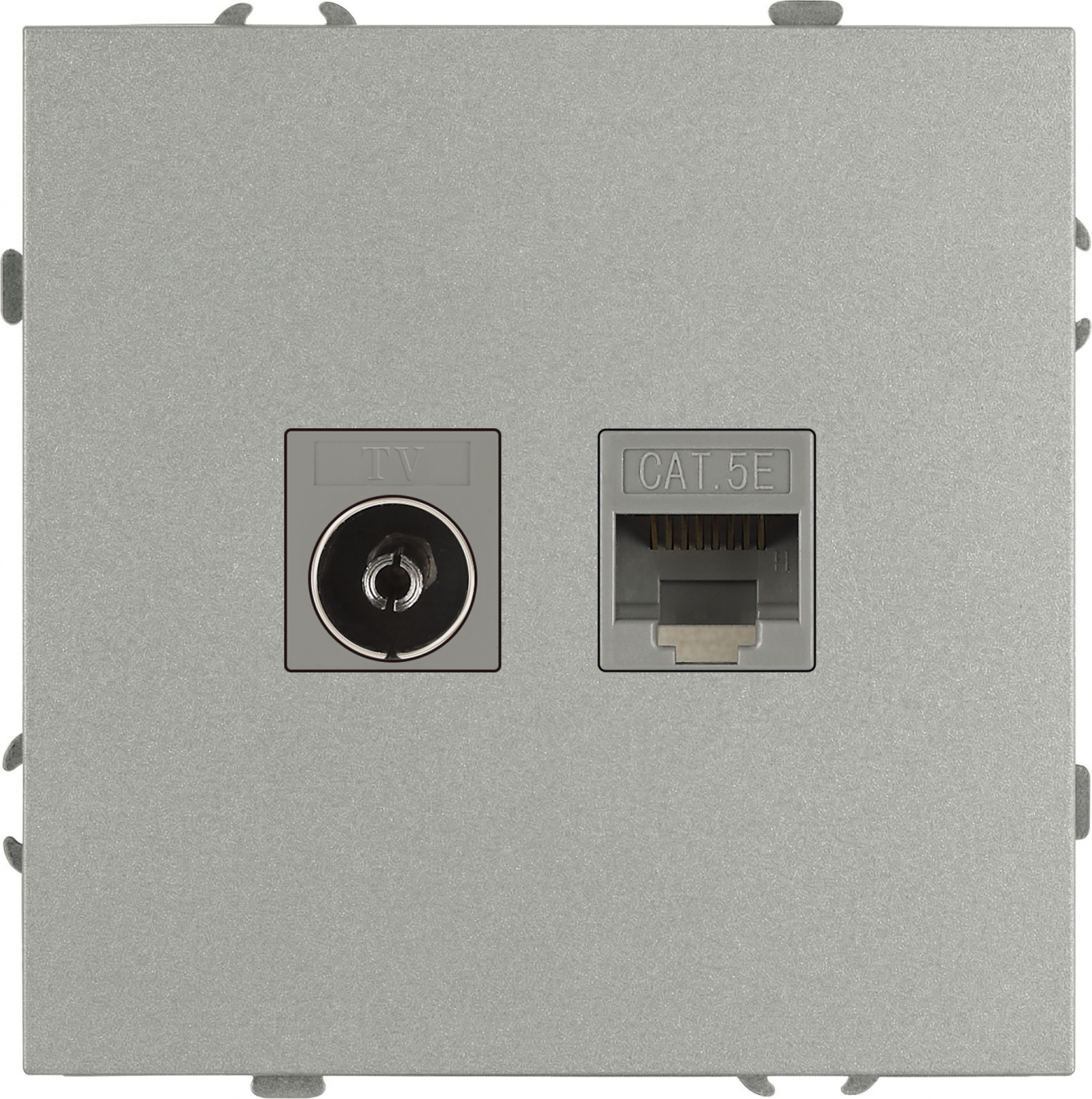 Розетка ЭРА Galaxy 15-3110-03 RJ45+TV IP20 / Б0070780 (алюминий)