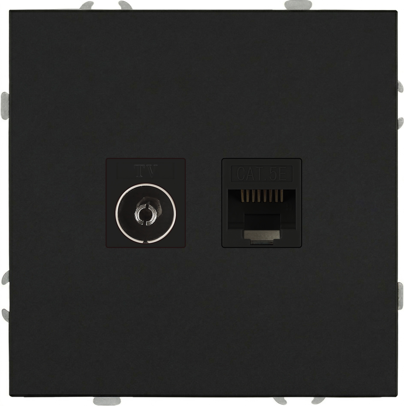 Розетка ЭРА Galaxy 15-3110-05 RJ45+TV IP20 / Б0070784 (антрацит)