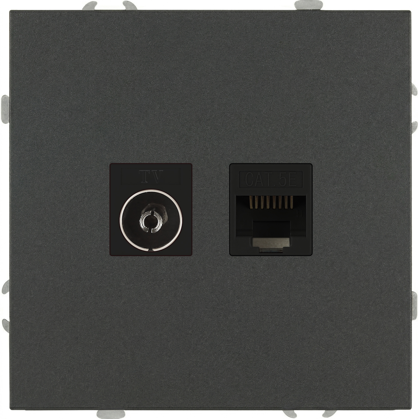 Розетка ЭРА Galaxy 15-3110-06 RJ45+TV IP20 / Б0070786 (графит)