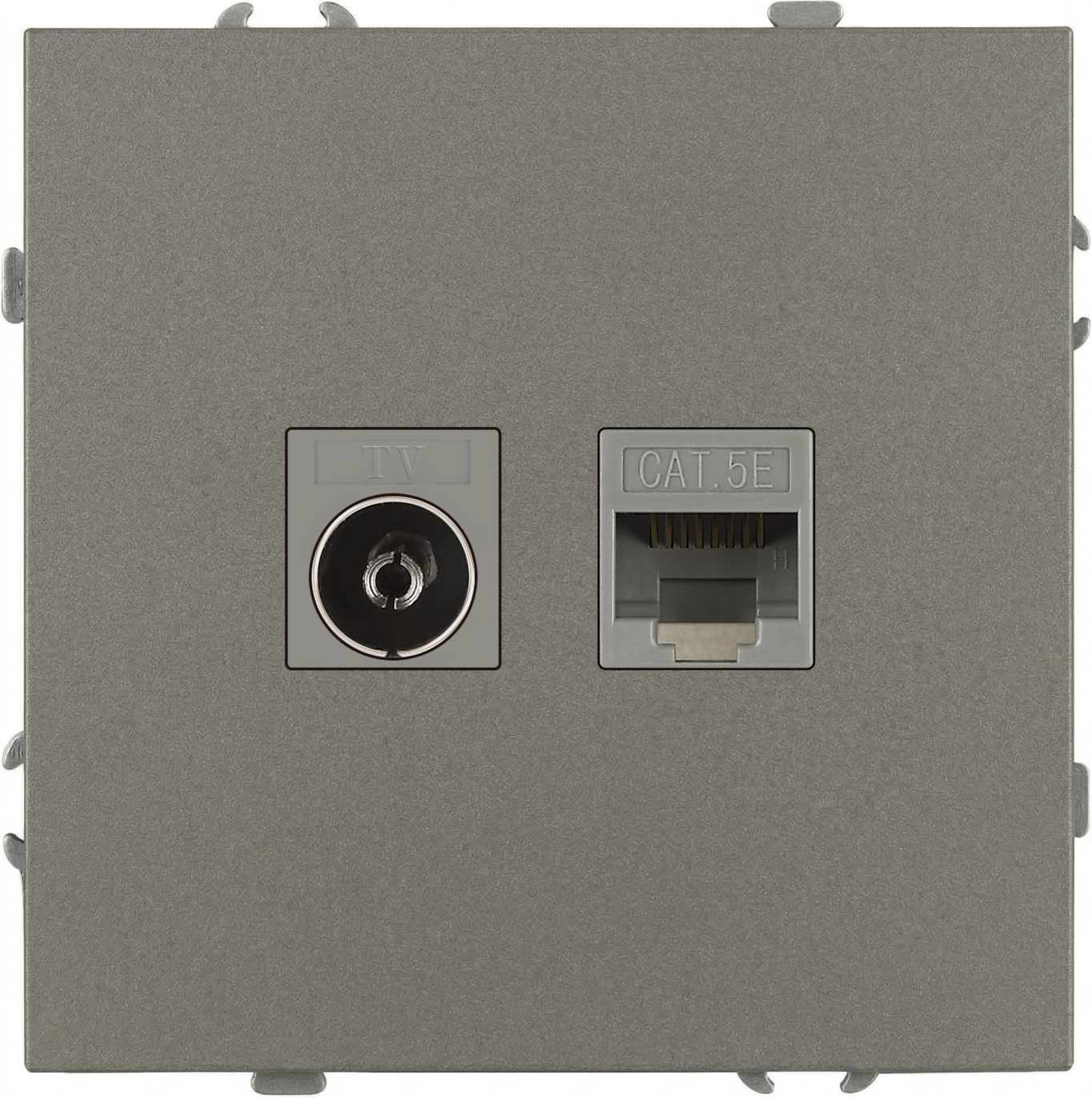 Розетка ЭРА Galaxy 15-3110-07 RJ45+TV IP20 / Б0070788 (титан)