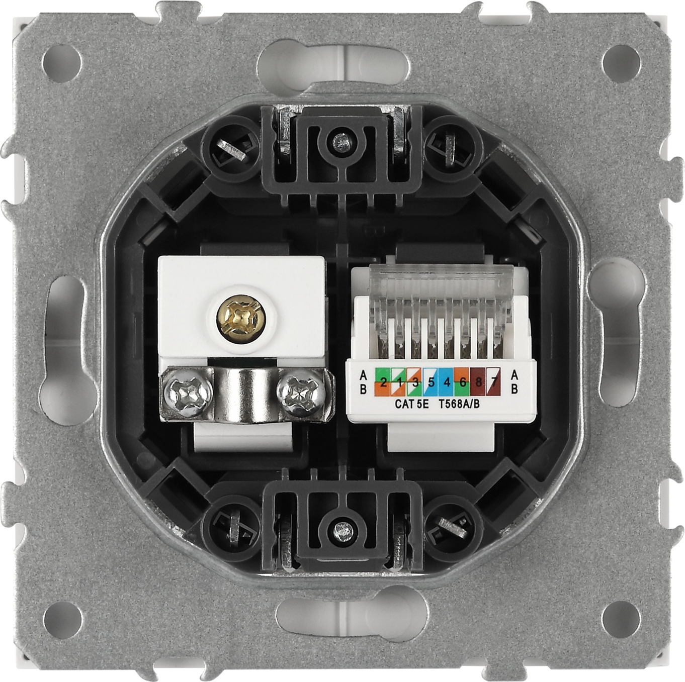 Розетка ЭРА Galaxy 15-3110-08 RJ45+TV IP20 / Б0070790 (белый матовый) — фото 3