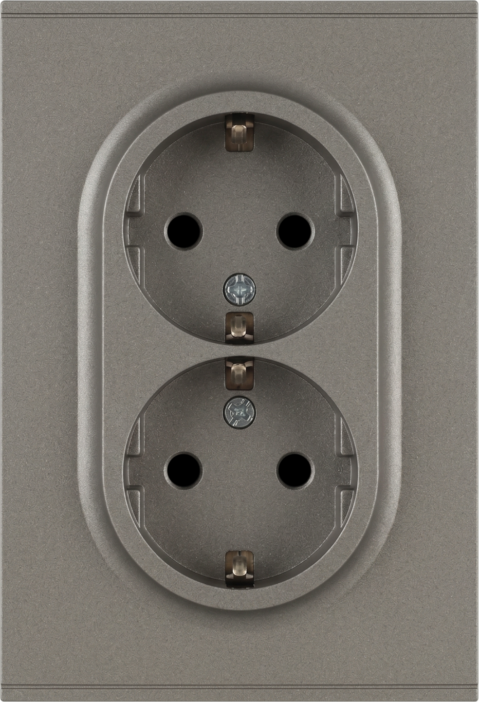 Розетка ЭРА Arktik 16-2105-07 2X2P+E Schuko 16А-250В / Б0070460 (титан)