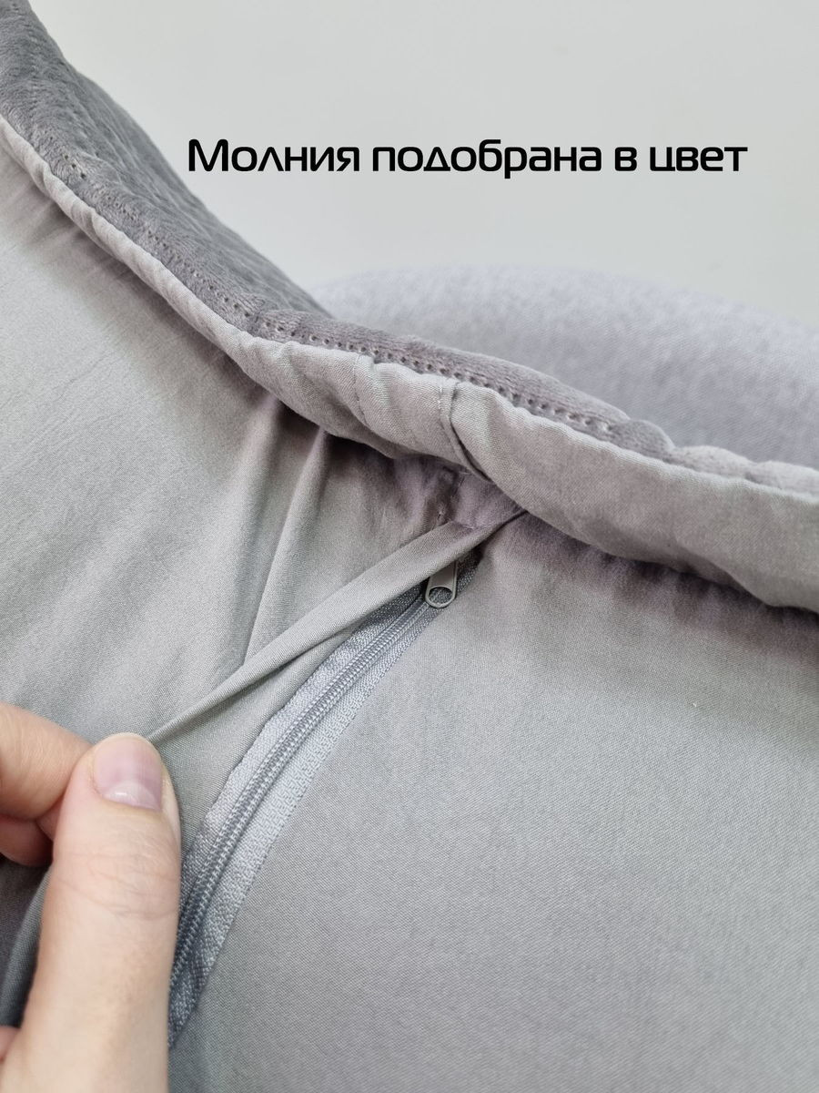 Наволочка декоративная MATEX Tornado Velours / 69-690 (светло-серый) — фото 6
