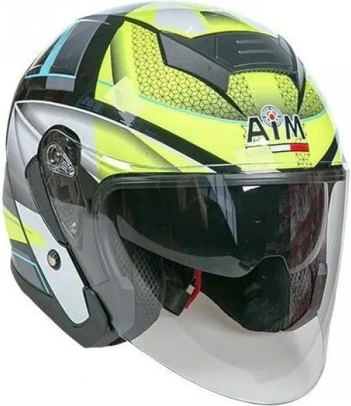 Мотошлем AiM JK526 / 526-014-XL (XL, желтый/серый/черный)