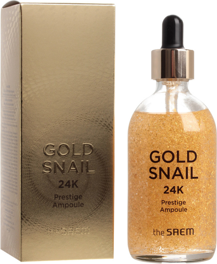 Сыворотка для лица The Saem Gold Snail 24K Prestige Ampoule (100мл) — фото 2