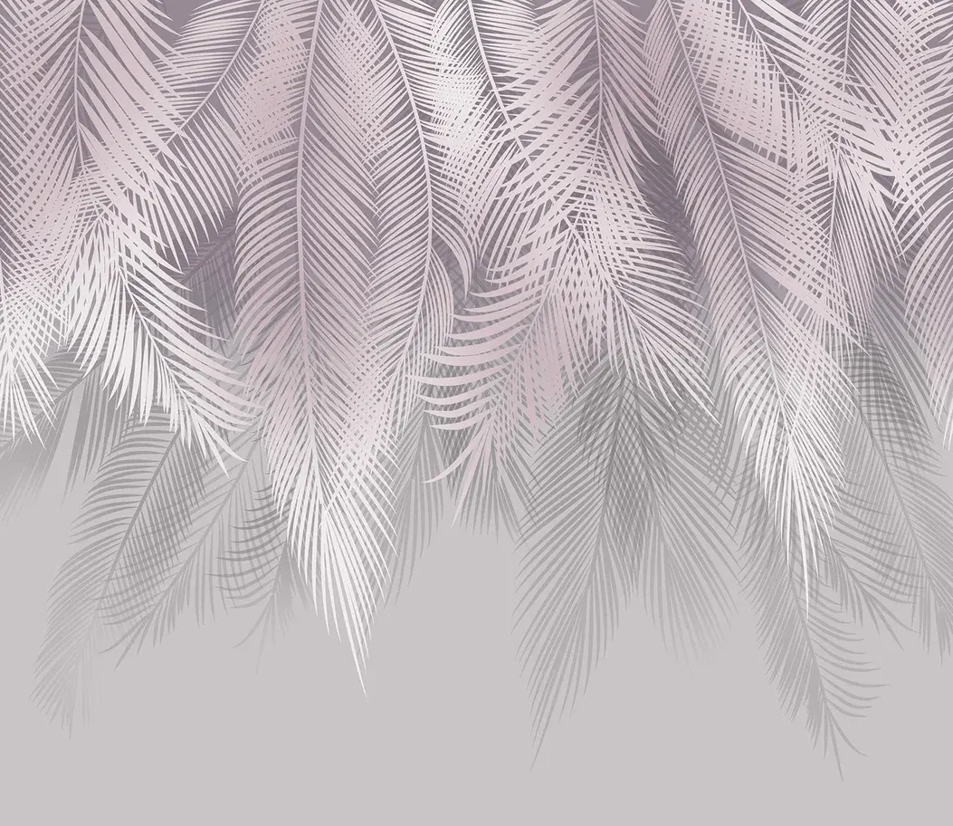 Фотообои листовые Mio Tesoro Пальмовые листья с оттенком пудра/серый (300x260)