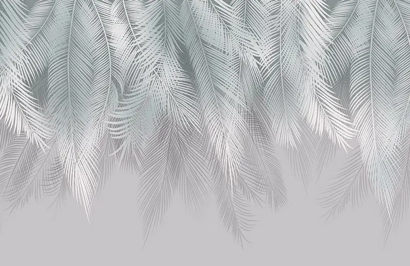 Фотообои листовые Mio Tesoro Пальмовые листья с оттенком бирюза//серый (400x260) — фото 3