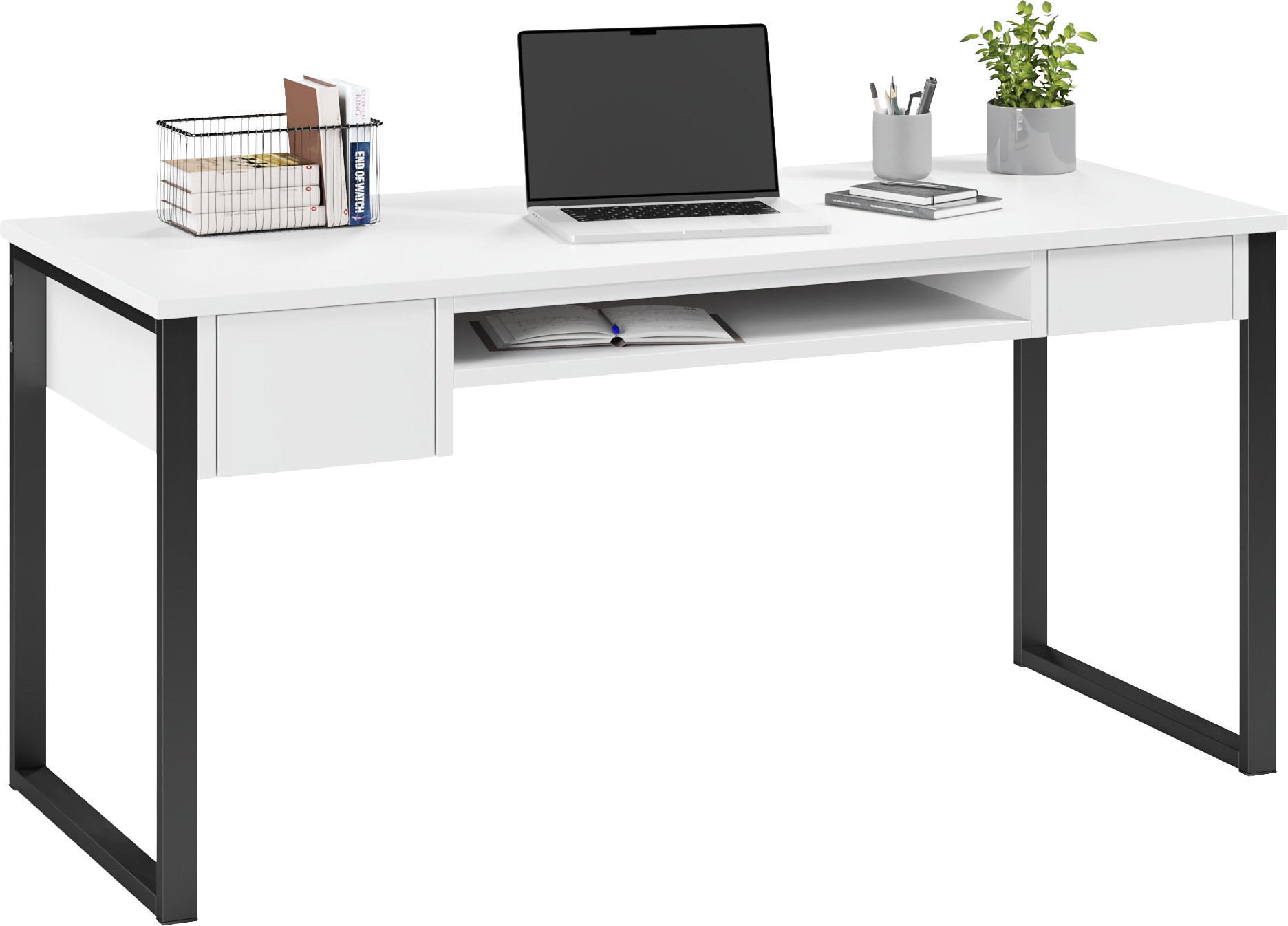 Письменный стол Soma Imperio 160x66 (белый/черный)