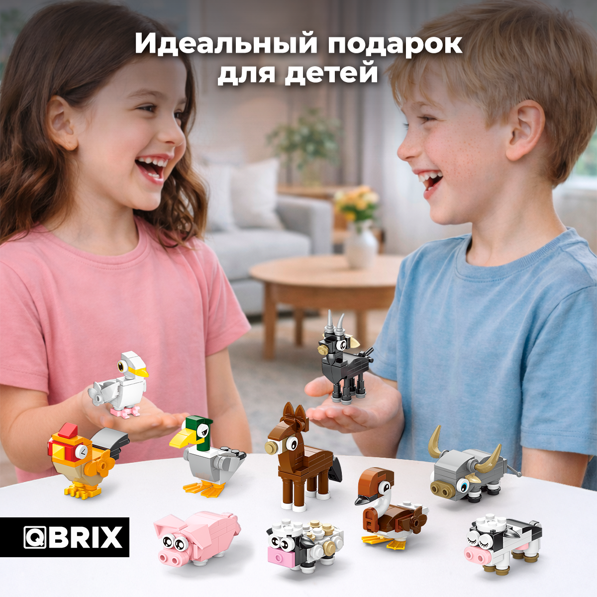 Конструктор QBRIX Kids Животные на ферме 10в1 32033 — фото 3