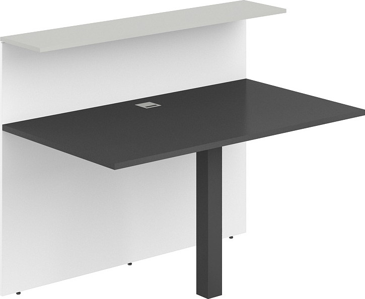 Офисная стойка Norden 140х81.8х112.5 / QR.103.WH.AN (белый/антрацит/светло-серый)