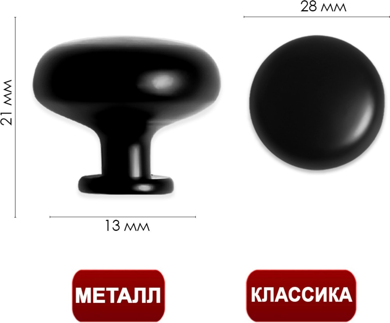 Ручка для мебели Tundra PK036BL / 10788181 (8шт, черный) — фото 2