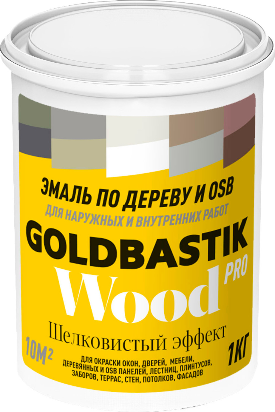 Эмаль Goldbastik по дереву и OSB 104 (1кг, белый) — фото 2