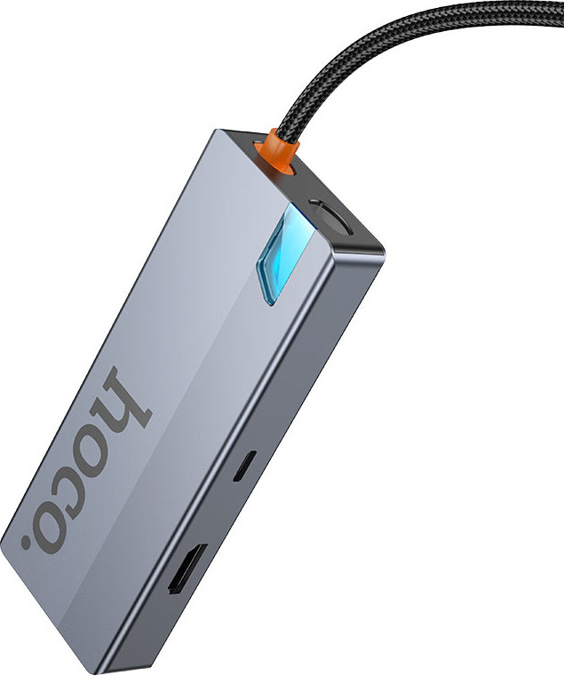 Док-станция для ноутбука Hoco HB51 6в1 Type-C - HDTV+RJ45+PD+USB3.0x3 (глубокий космический серый) — фото 4