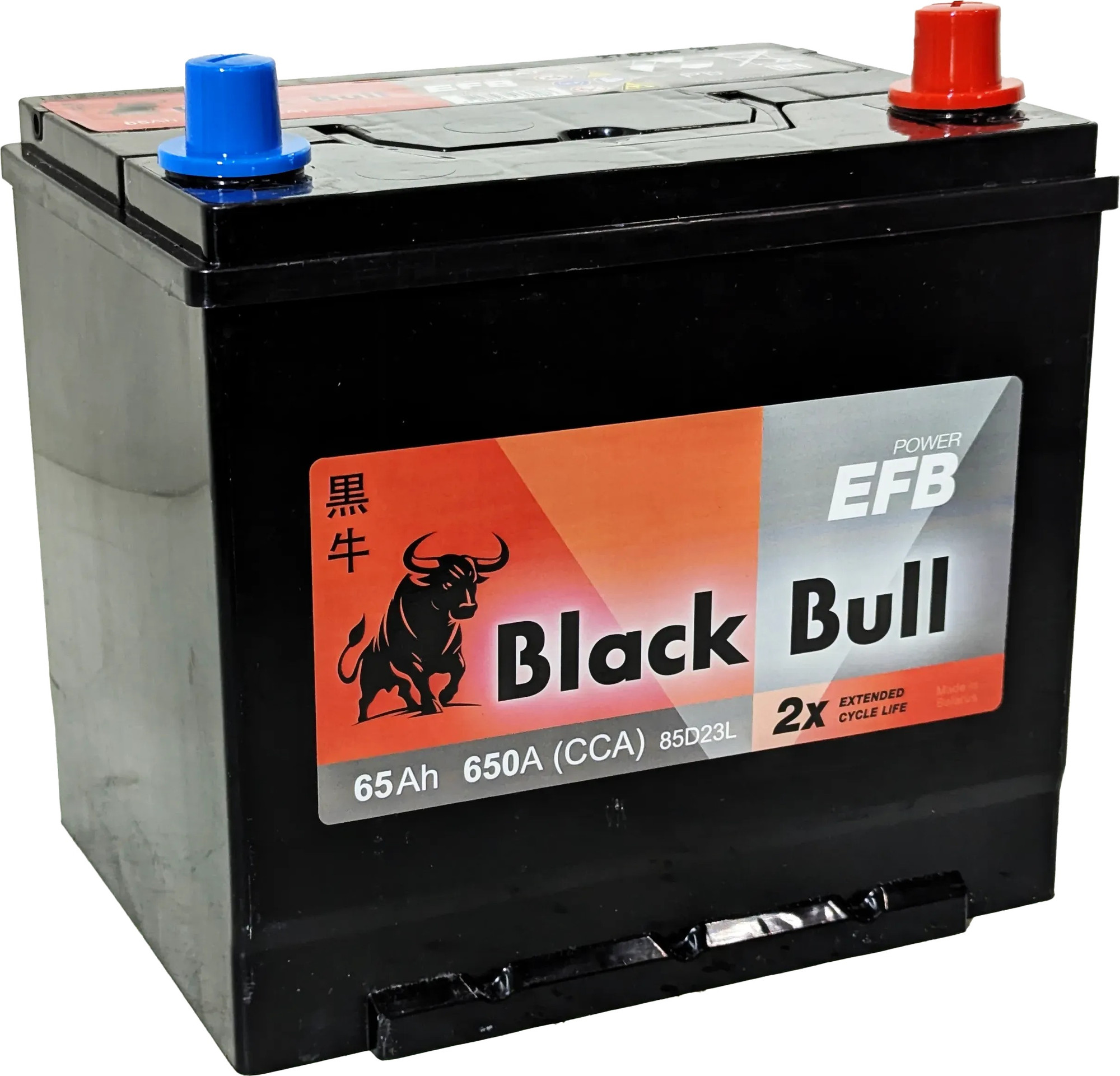 Автомобильный аккумулятор BLACK BULL Asia EFB JR 650A / 6СТ-65.0EFBD23 (65 А/ч) — фото 2