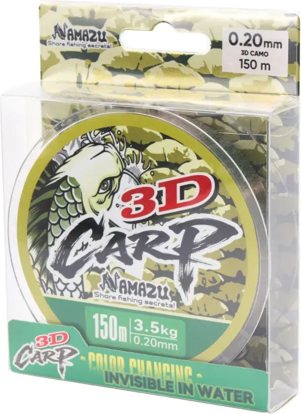 Леска монофильная Namazu 3D Carp d-0.20мм test-3.5кг 3D Camo / N3DC150-0.20 (150м) — фото 4