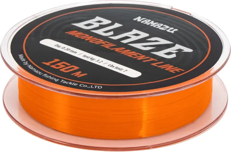 Леска монофильная Namazu Blaze d-0.20мм test-3.2кг / NB150-0.20 (150м, оранжевый) — фото 2