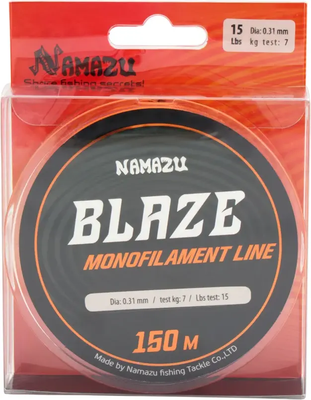 Леска монофильная Namazu Blaze d-0.31мм test-7кг / NB150-0.31 (150м, оранжевый) — фото 5