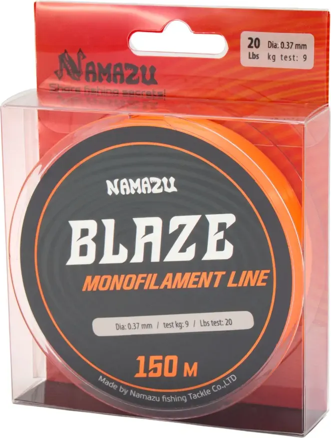 Леска монофильная Namazu Blaze d-0.37мм test-9кг / NB150-0.37 (150м, оранжевый) — фото 5